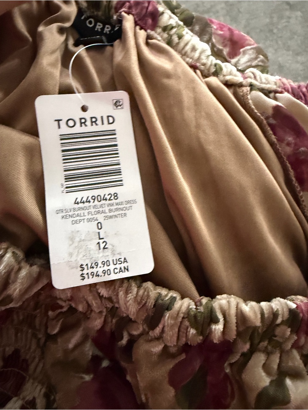 Torrid Gold and Pink Velvet Floral Puff-Sleeve Midi Dress - Picture 8 of 10